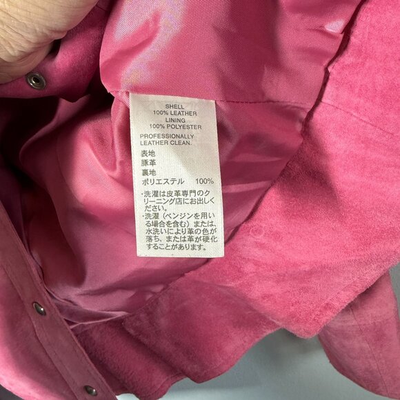 VTG Classiques Entier Suede Snap Up Jacket XS Pink Western Retro Barbiecore - Picture 11 of 11